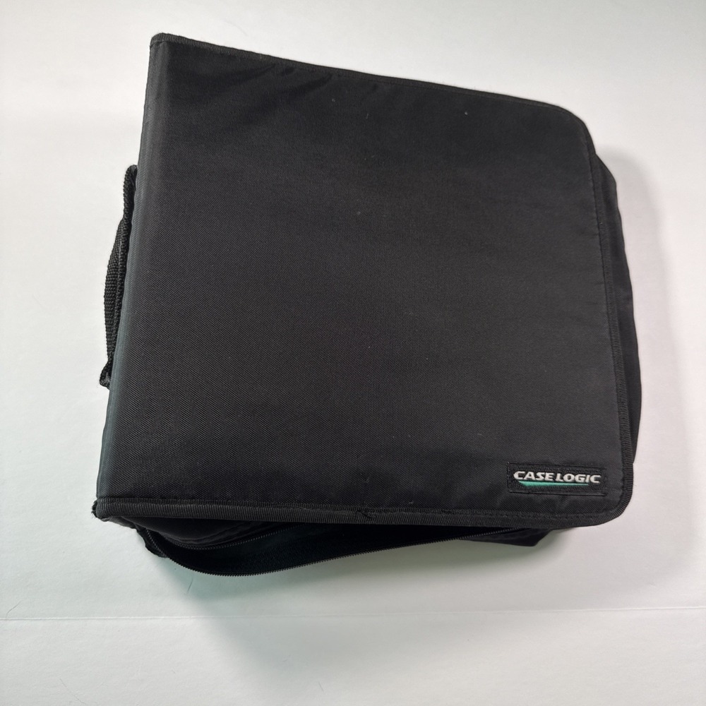 VTG Case Logic 256 Slot CD DVD Game Disc Zip-Up Binder Storage Carry Case Black